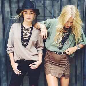 Furst of a kind lace up sweater